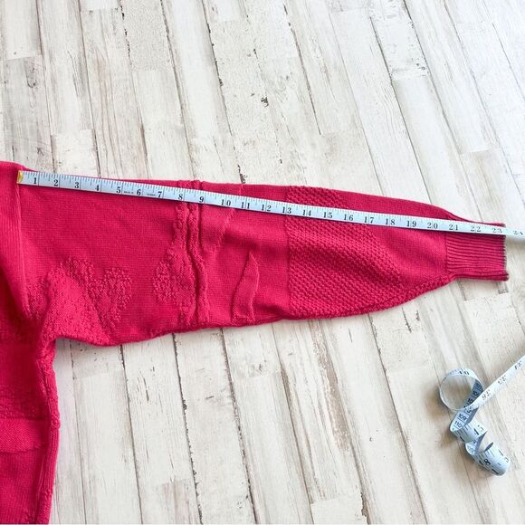 Isle of Cotton Vintage 80s 90s Mens M Golf Sweater Red V-Neck 100% Cotton Retro - Picture 12 of 12